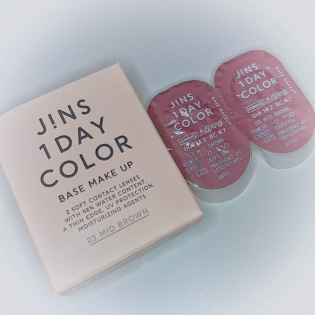 JINS1DAYCOLOR 03  MID BROWN(BASE MAKE UP)/JINS/ワンデー（１DAY）カラコンを使ったクチコミ（2枚目）