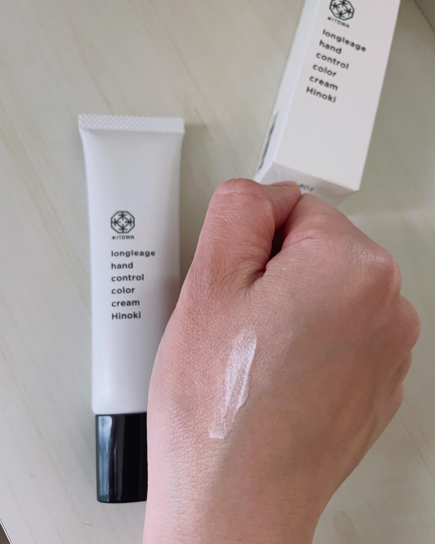 ハンド コントロールカラー クリーム ヒノキ/KITOWA/ハンドクリームを使ったクチコミ（2枚目）