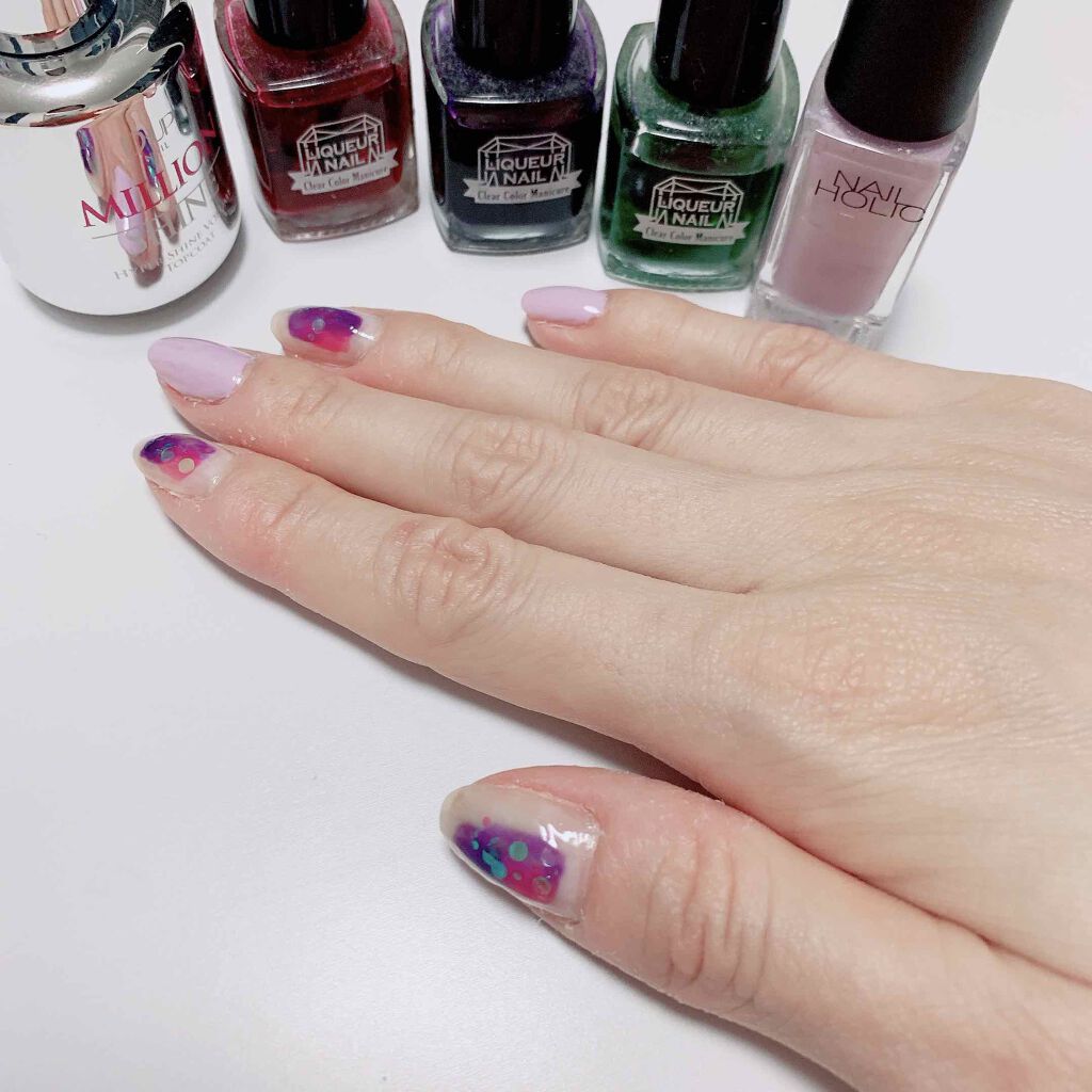 #セルフネイル,#紫陽花ネイルのネイルデザイン