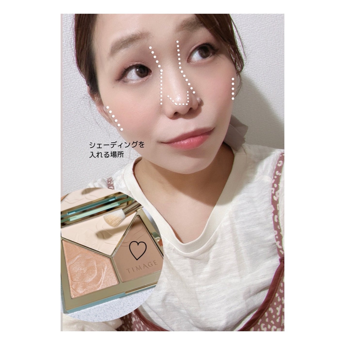 ハイライトシェーディングパレット/TIMAGE/パウダーハイライトを使ったクチコミ(5枚目)