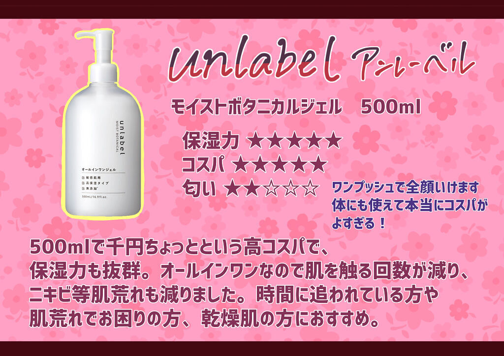 モイストボタニカル オールインワンジェルR/unlabel/オールインワン化粧品を使ったクチコミ（1枚目）