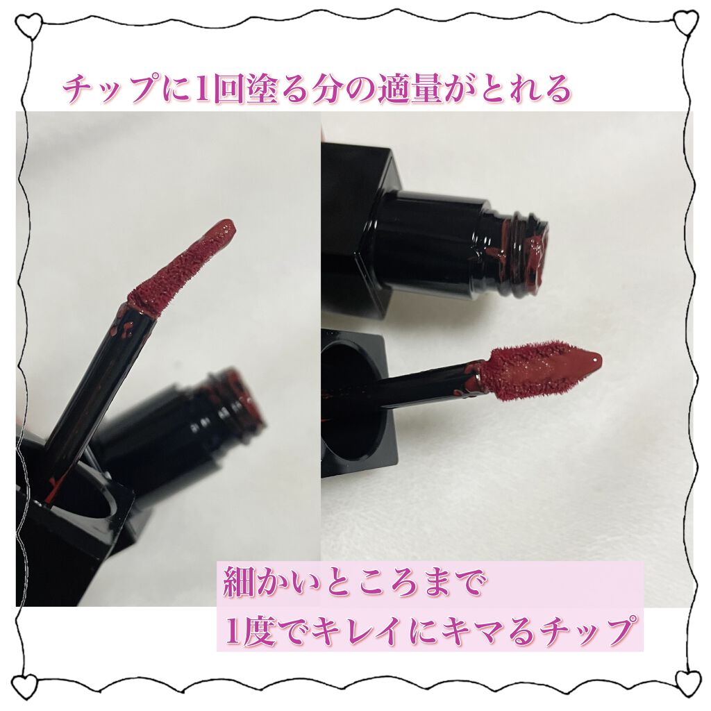 ルージュ ピュールクチュール ヴェルニ ヴィニルクリーム No.416 サイケデリックチリ/YVES SAINT LAURENT BEAUTE/口紅を使ったクチコミ（2枚目）