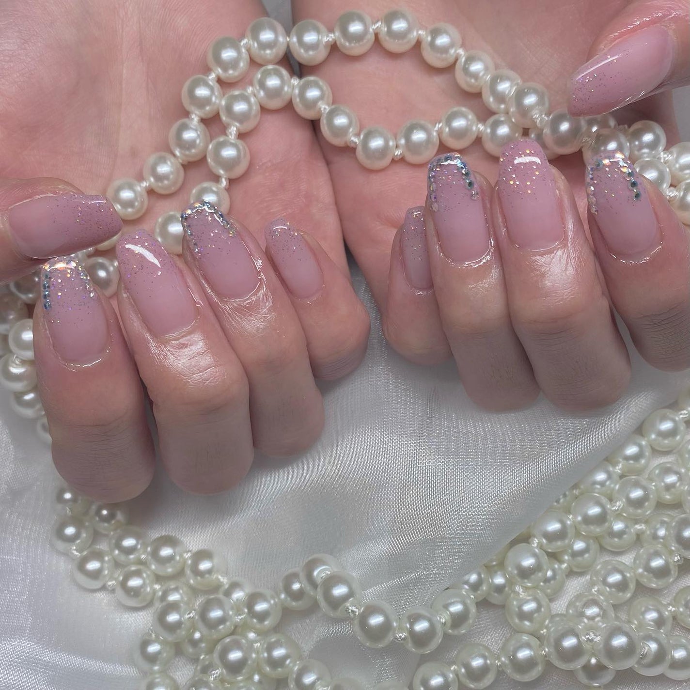 kanna on LIPS 「・・・𝒫𝒾𝓃𝓀×𝒮𝓉𝑜𝓃𝑒💍💖おそろい続出マイネイル🤍スクエア..」(1枚目)