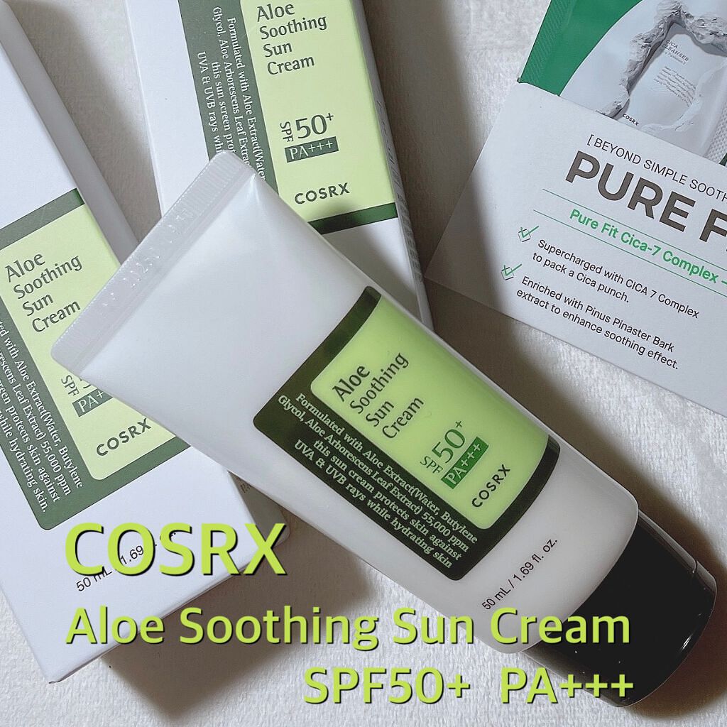 アロエスージングUVクリーム　SPF50+ PA+++/COSRX/日焼け止めクリームを使ったクチコミ（1枚目）