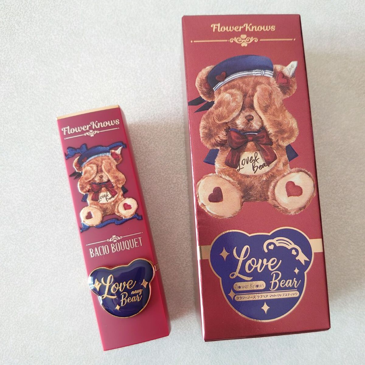 Love Bear マットリップスティック ストロベリーベア/FlowerKnows/口紅を使ったクチコミ（3枚目）