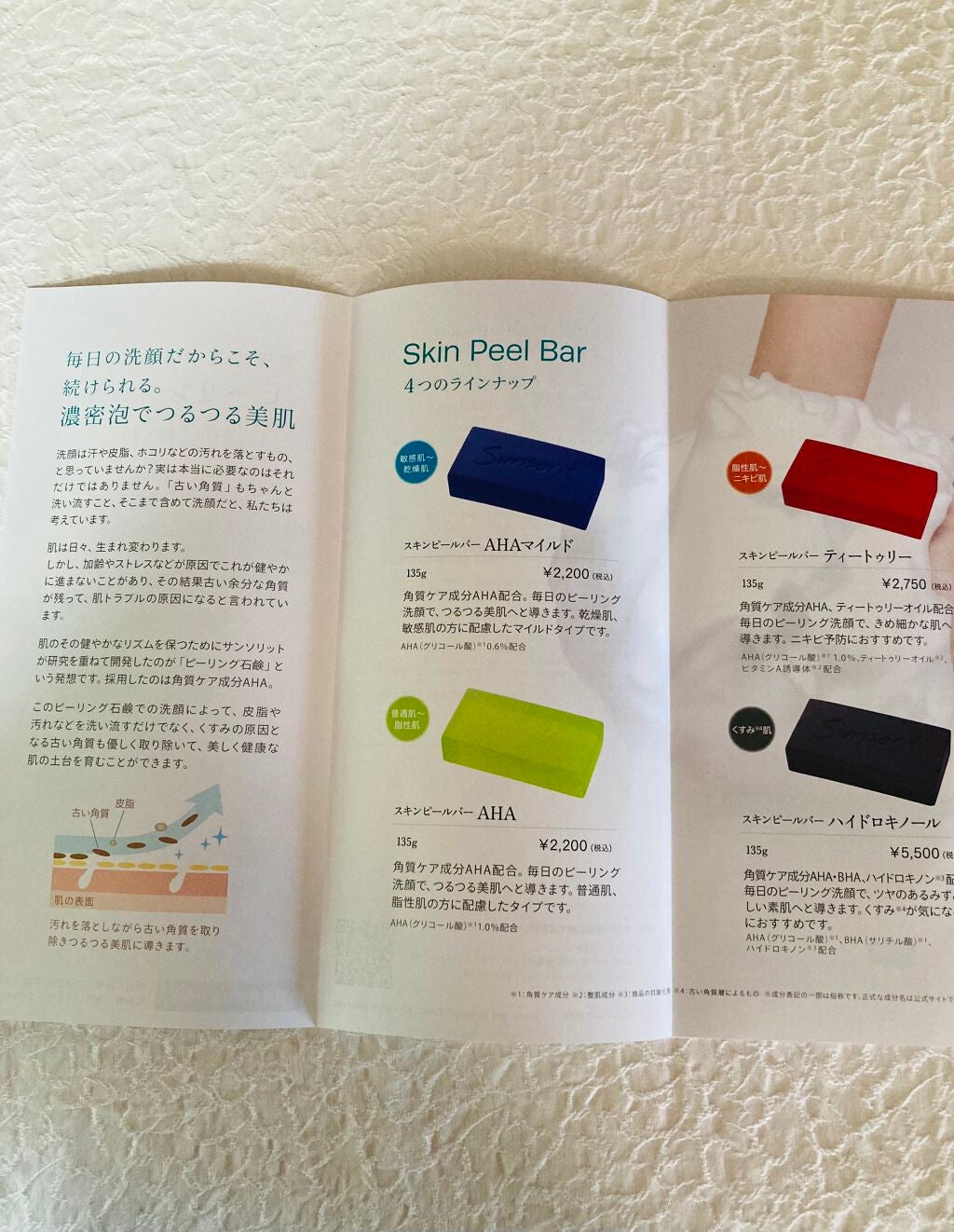 スキンピールバー AHA/サンソリット/洗顔石鹸を使ったクチコミ(2枚目)