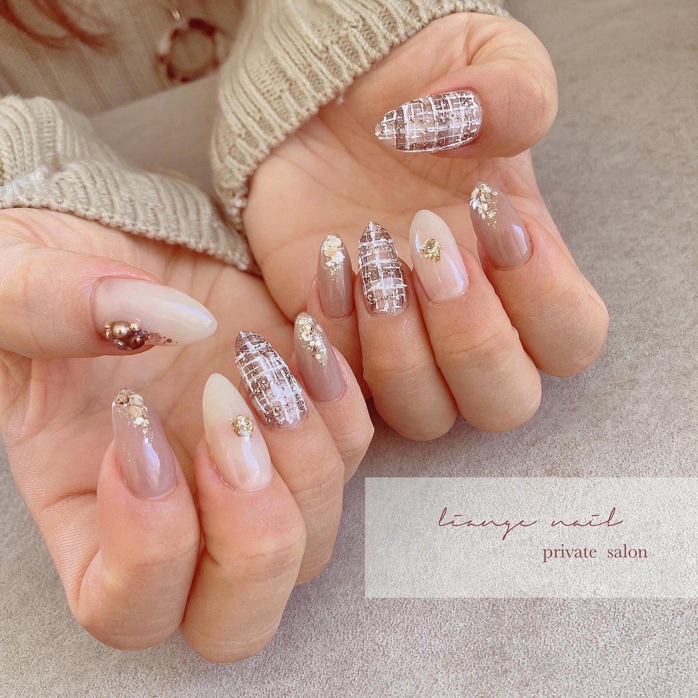 Yuki on LIPS 「.ツイード🤎...お客様がサンプルをアレンジしてくれるのが、私..」(1枚目)