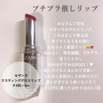 ラスティンググロスリップ/CEZANNE/口紅を使ったクチコミ(1枚目)