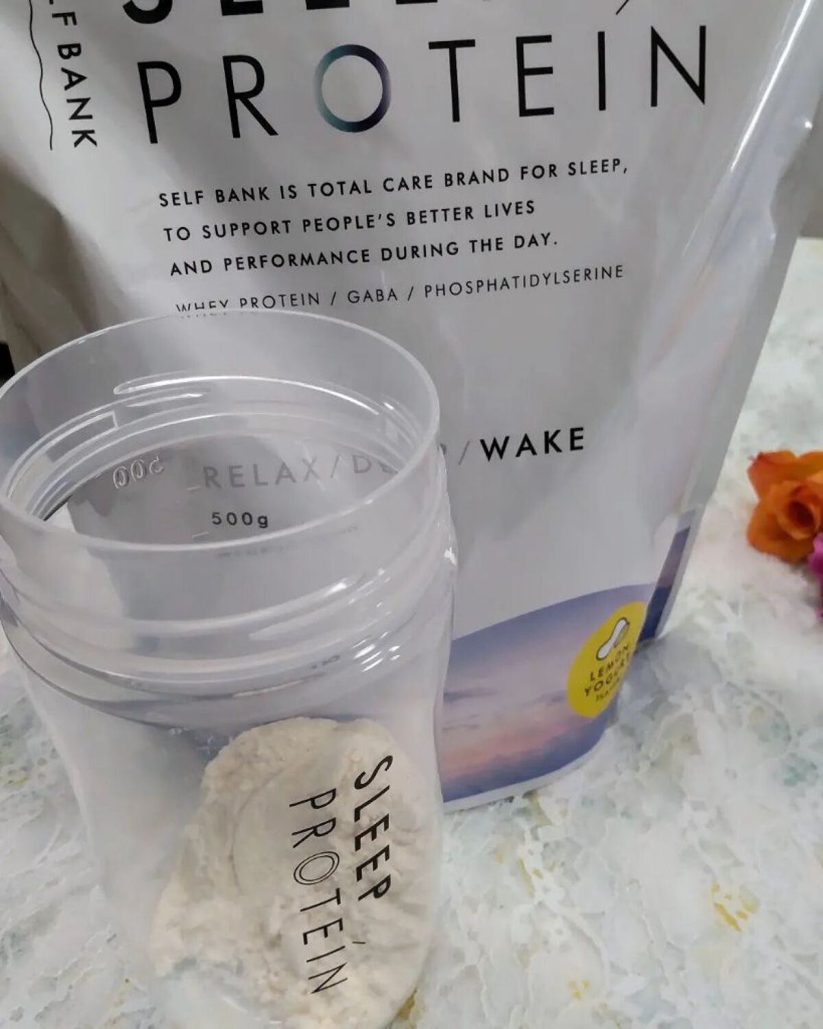 Sleepプロテイン Sleepプロテイン -Wake-のクチコミ「「これ1杯で「栄養補給」と「睡眠」をフルサポート💪ヨーグルト風味の美味しくて続けられるプロテイ.....」（3枚目）