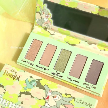 ColourPop サンパーパレット バンビコレクションのクチコミ「COLOURPOP 🌼
バンビコラボが可愛い 🦌🐇💚

✔︎ thumper palette .....」（2枚目）