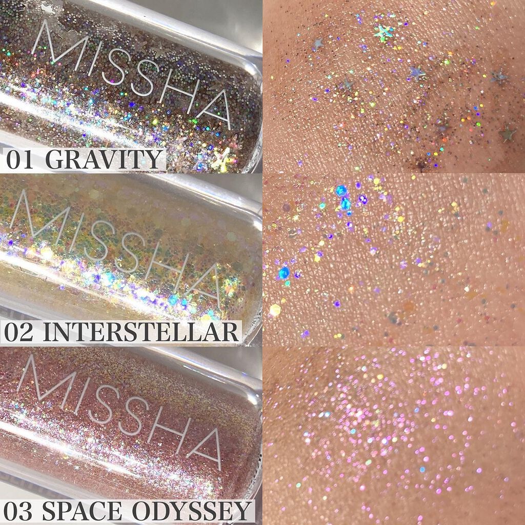 グリッタープリズム リキッド/MISSHA/グリッターを使ったクチコミ(4枚目)