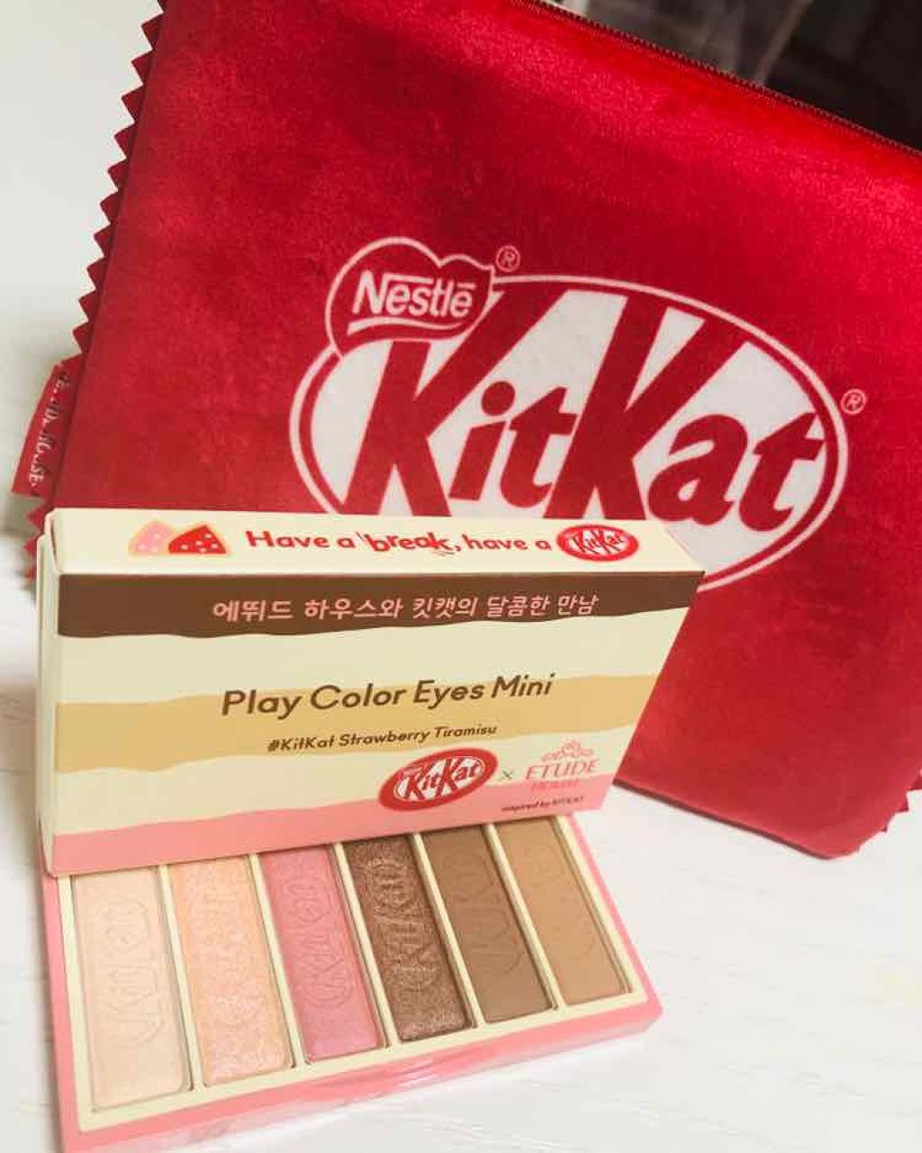 プレイカラーアイズ ミニ #キットカット ストロベリーティラミス/ETUDE/アイシャドウパレットを使ったクチコミ(1枚目)