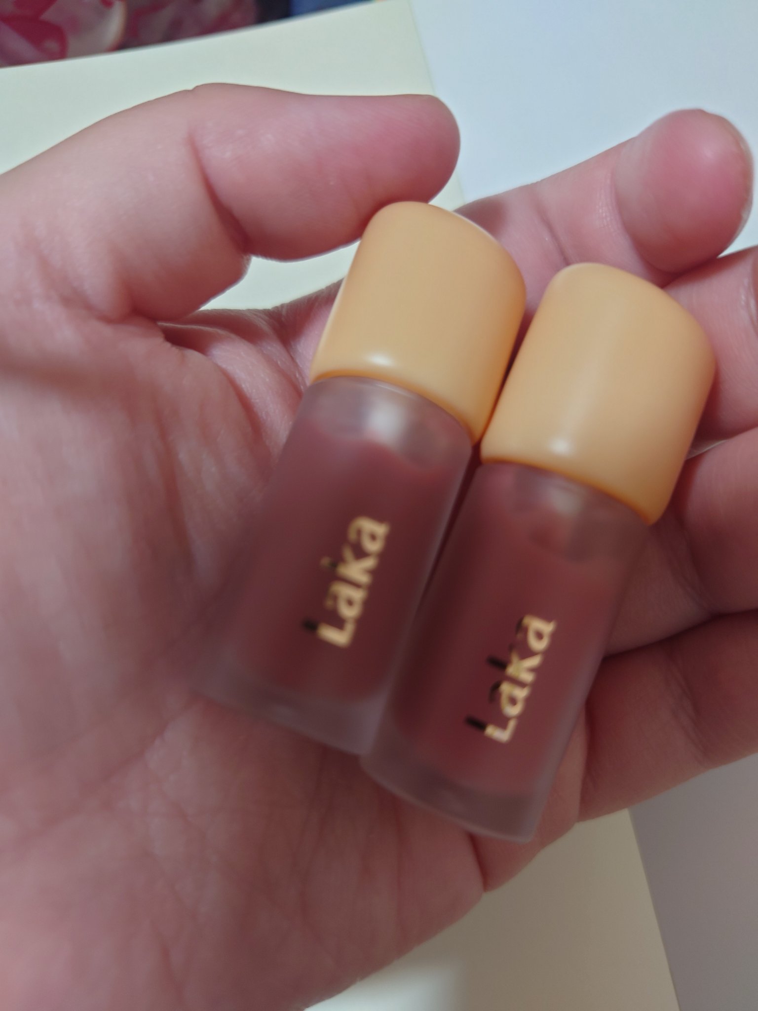 フルーティーグラムティント ミニデュオ/Laka/リップティントを使ったクチコミ（2枚目）