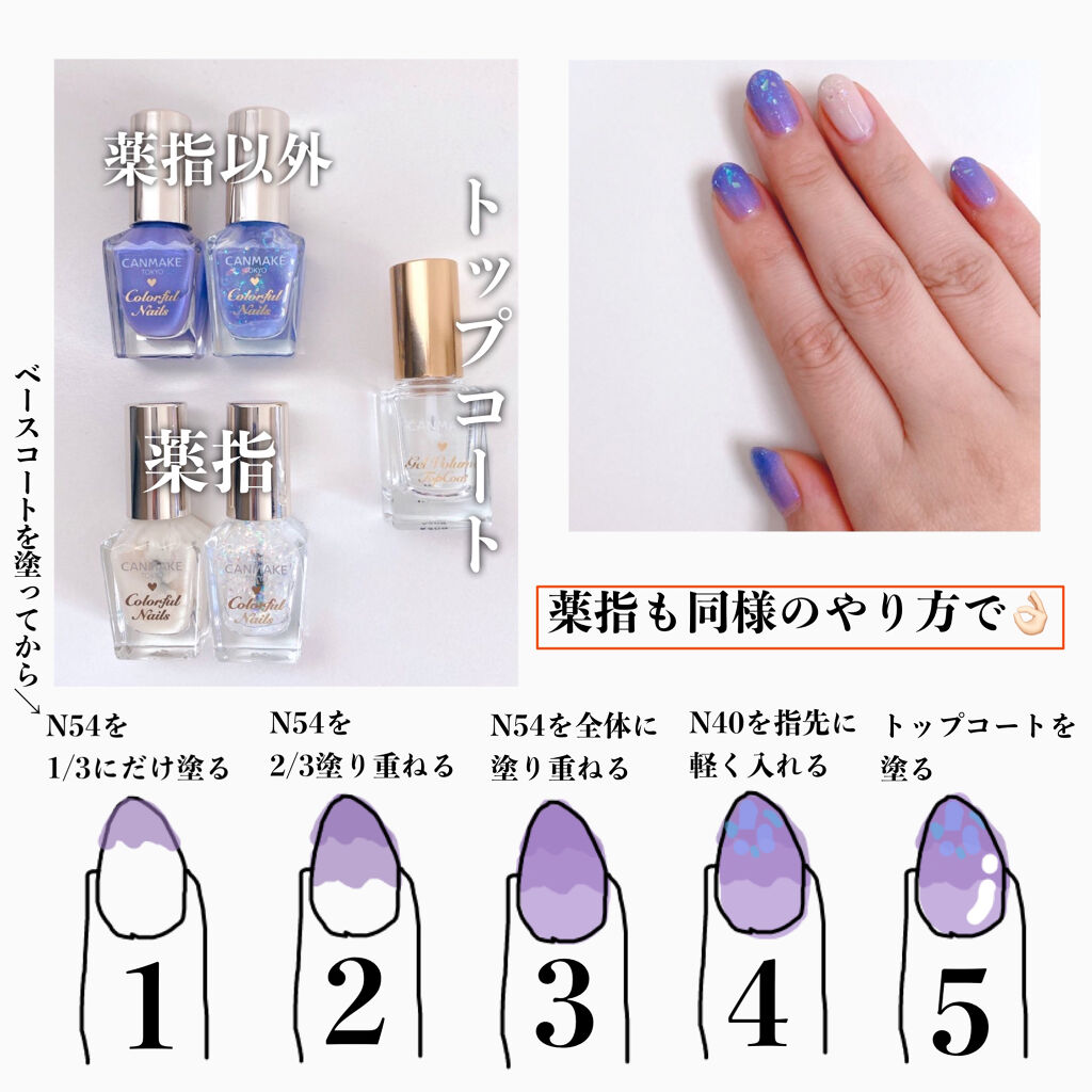 カラフルネイルズ/キャンメイク/マニキュアを使ったクチコミ（3枚目）