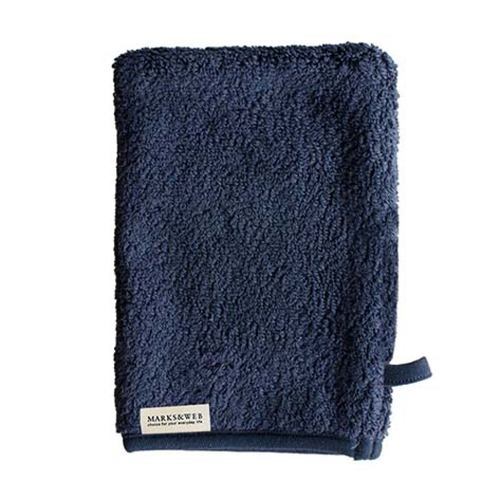 オーガニックコットン バスミトン ネイビー