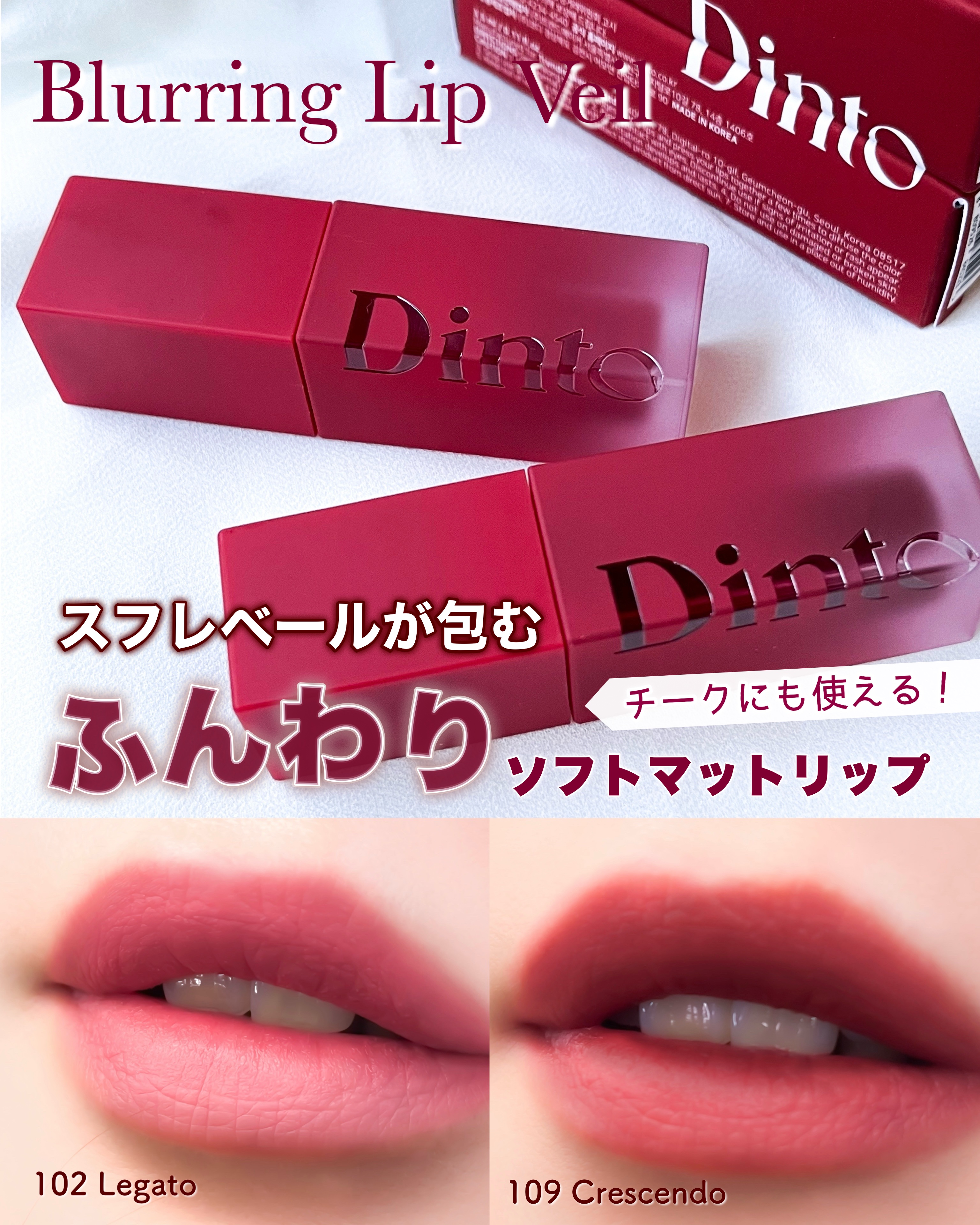 マダムバタフライコレクション ブラーニングリップベール/Dinto/口紅を使ったクチコミ（1枚目）