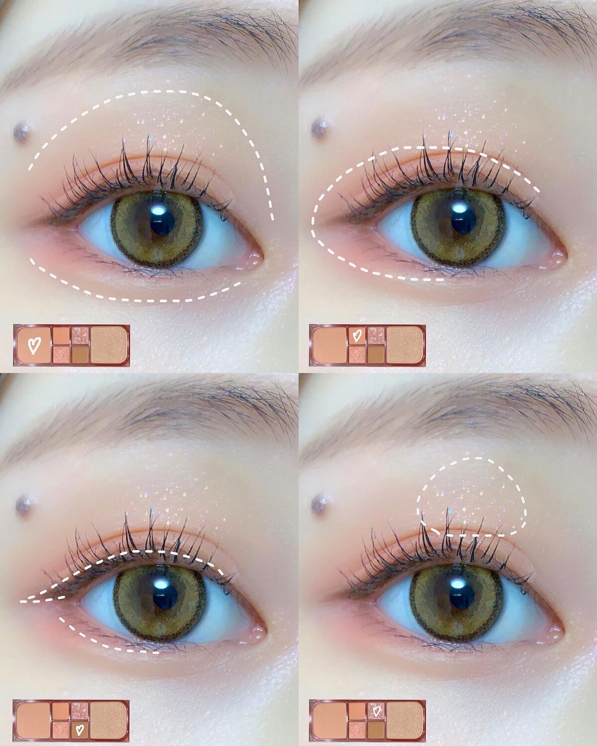 ヴィーガンフェイスオールパレット 02ピーチグロウ/AMUSE/アイシャドウパレットを使ったクチコミ（2枚目）