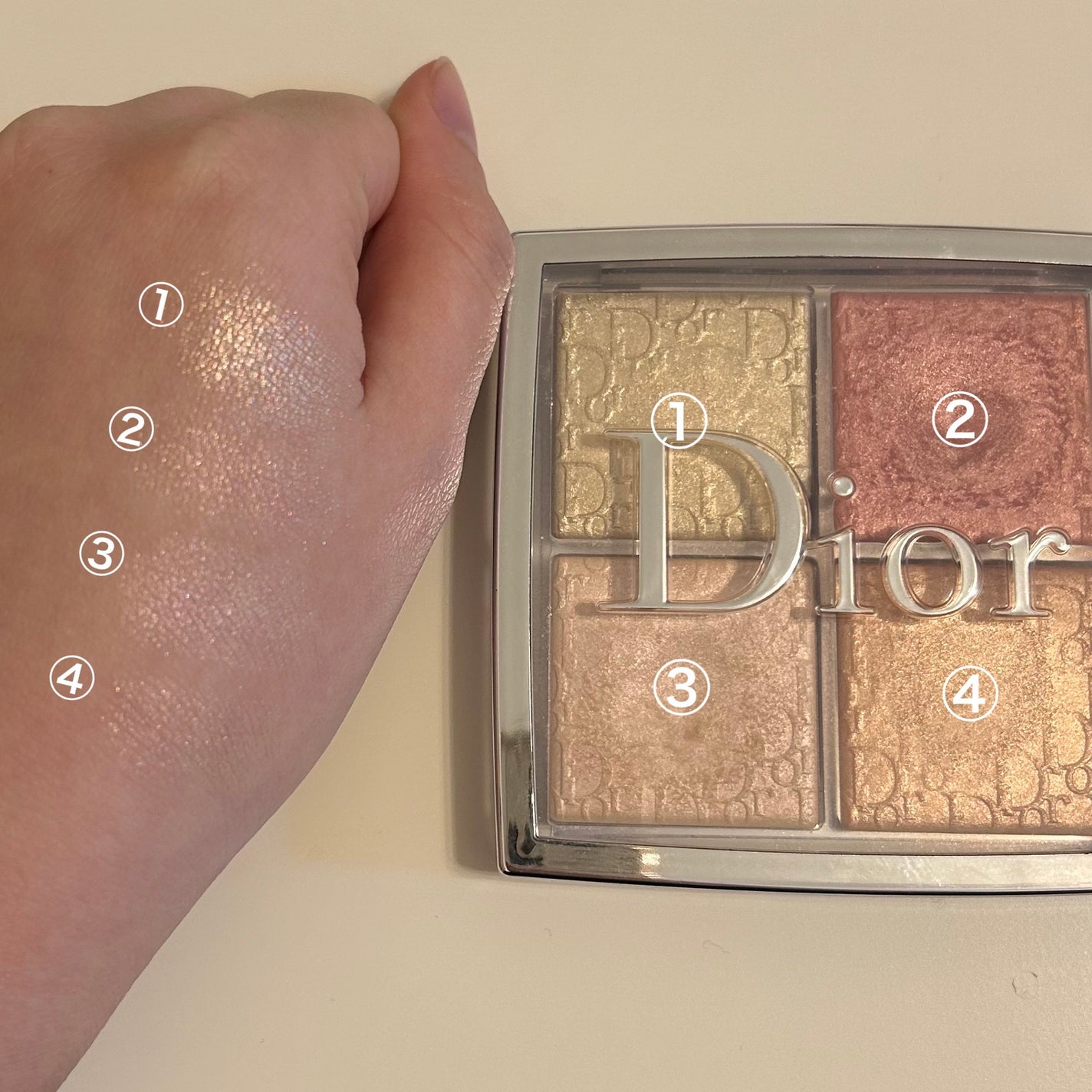ディオール バックステージ フェイス グロウ パレット/Dior/ハイライトを使ったクチコミ(1枚目)