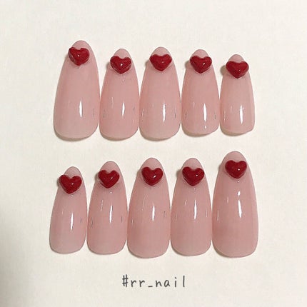 #ちゅるんネイル,#ハートネイル,#ワンホンネイル,#セルフネイル,#ジェルネイルのネイルデザイン