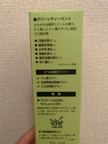 Cha Cha Charcoal Vegan Greentea Toothpaste/unpa/歯磨き粉を使ったクチコミ（2枚目）