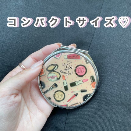 コンパクトミラー(メタリックフレームタイプ)/DAISO/その他化粧小物を使ったクチコミ(2枚目)