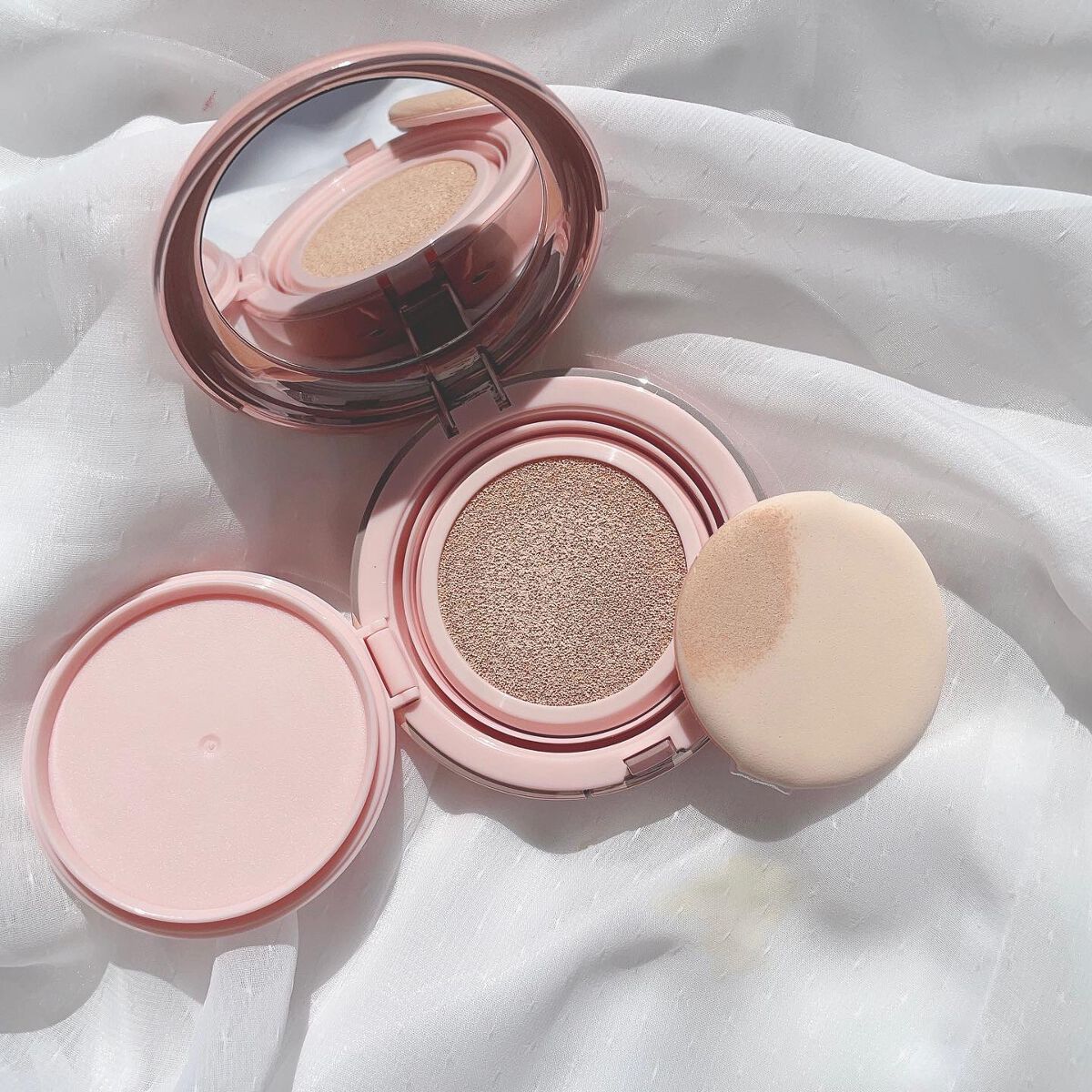 ハイパーカバーフィットクッション ピンク（桜エディション）/APRILSKIN/クッションファンデーションを使ったクチコミ（3枚目）