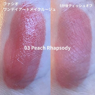 ワンデイ アートメイク ルージュ 03 Peach Rhapsody/FASIO/口紅を使ったクチコミ（2枚目）