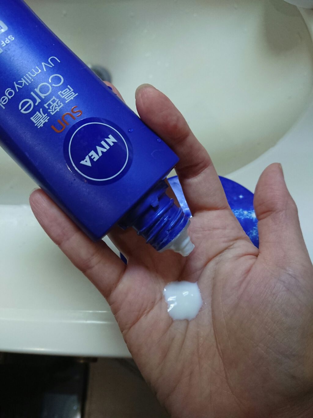 ニベアサン 高密着ケア UVミルキィジェル/ニベア/日焼け止め・UVケアを使ったクチコミ（1枚目）