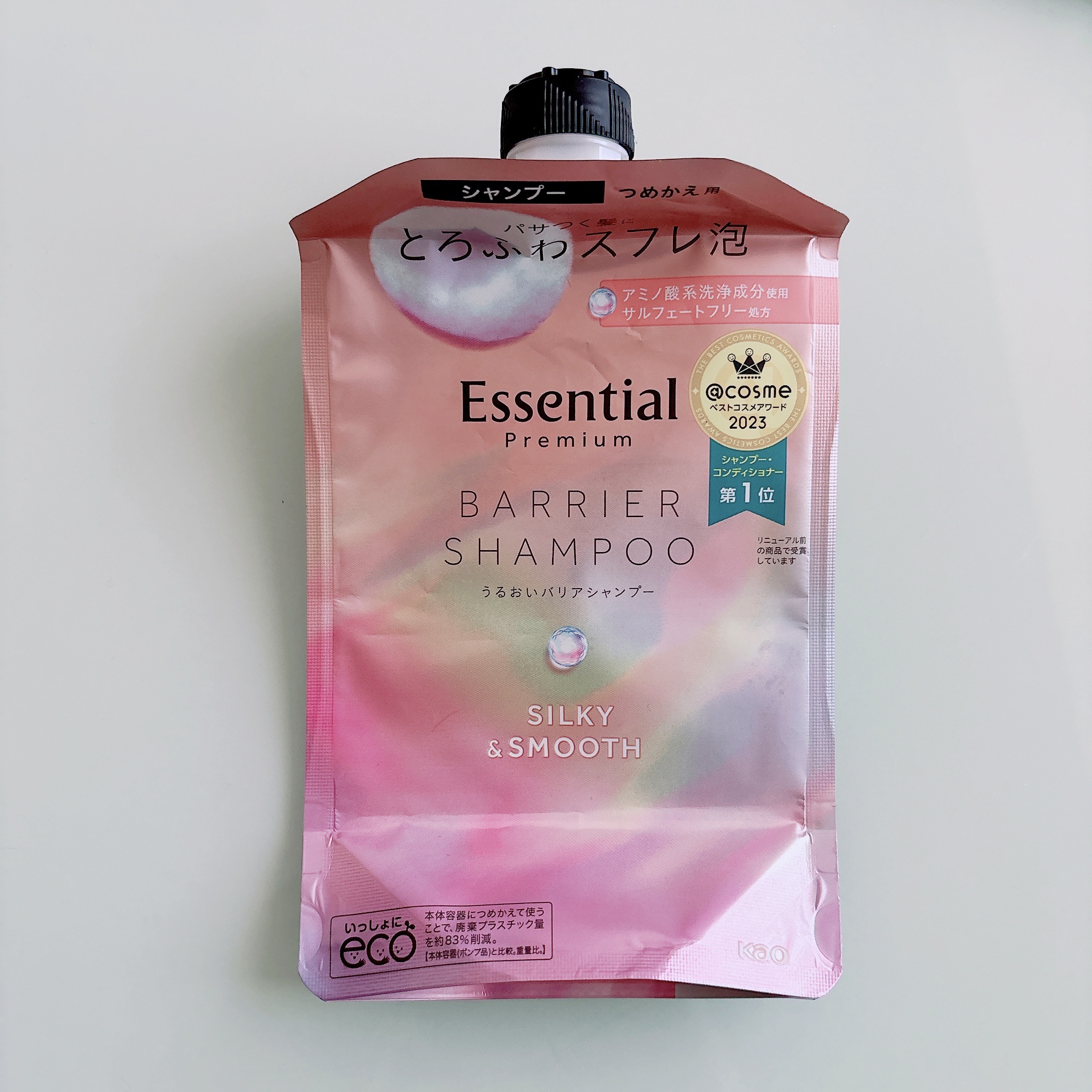 エッセンシャルプレミアム バリアシャンプー・コンディショナー シルキー＆スムース シャンプー つめかえ用 340ml【旧】/エッセンシャル/市販シャンプーを使ったクチコミ（1枚目）