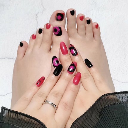 セミキュアジェルネイル(ハンド)/ohora/ネイルシールを使ったクチコミ(7枚目)