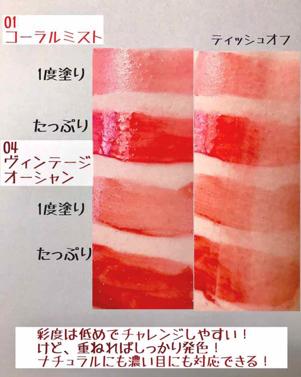 グラスティングウォーターティント/rom&nd/リップティントを使ったクチコミ(2枚目)