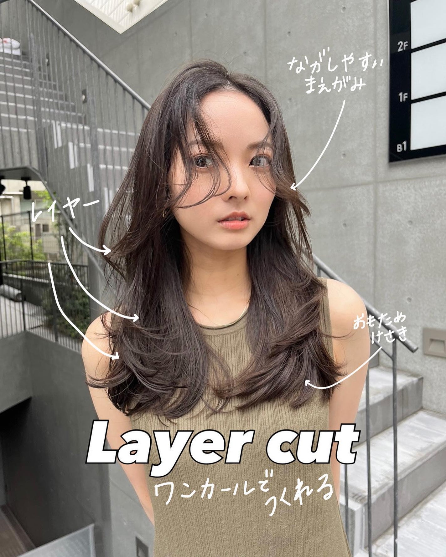 HARUNA on LIPS 「.たっぷりレイヤーで、ワンカールでお洒落なスタイルに✂️💕.顔..」(1枚目)