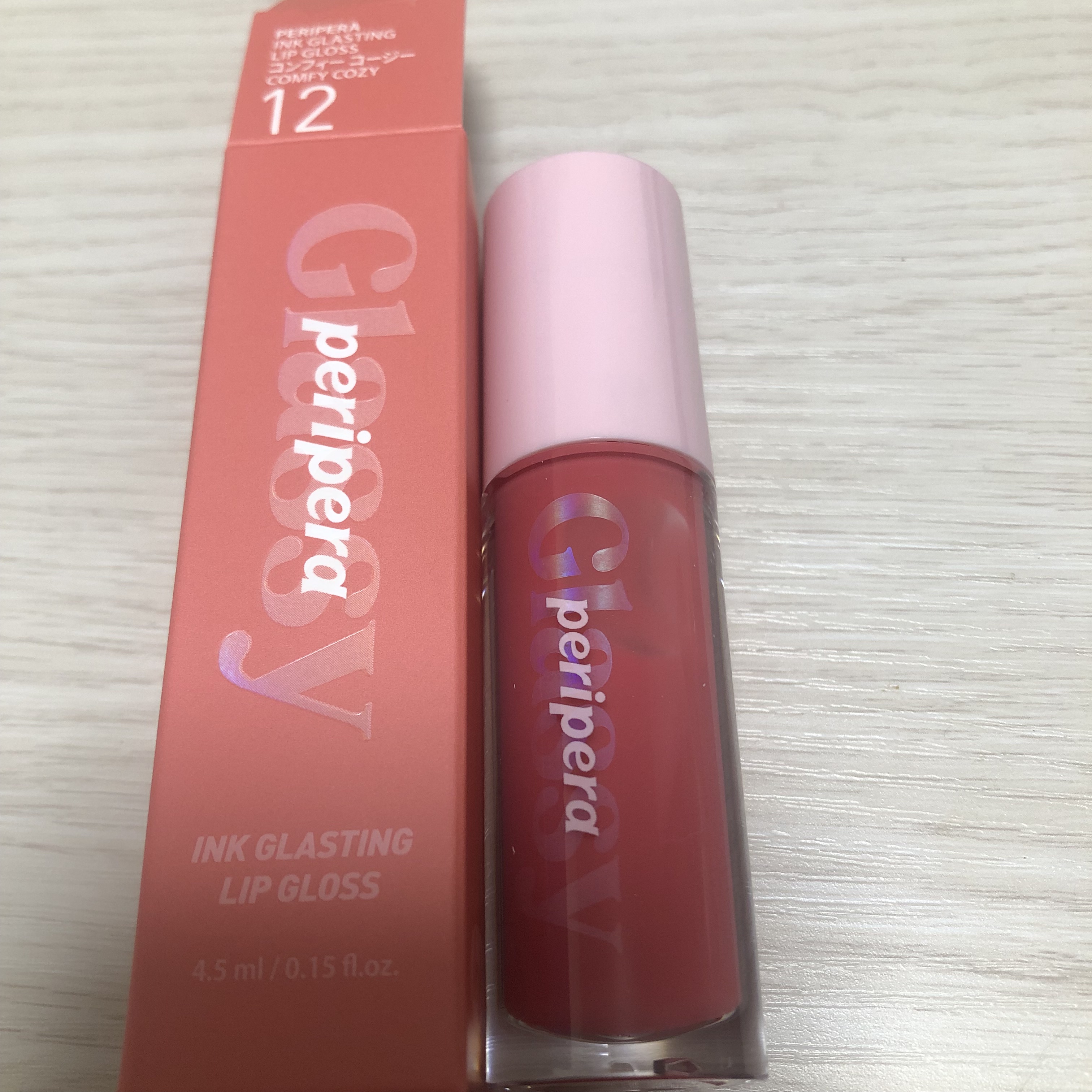 インク グラスティング リップ グロス 12 コンフィー コージー(COMFY COZY)/PERIPERA/リップグロスを使ったクチコミ（1枚目）