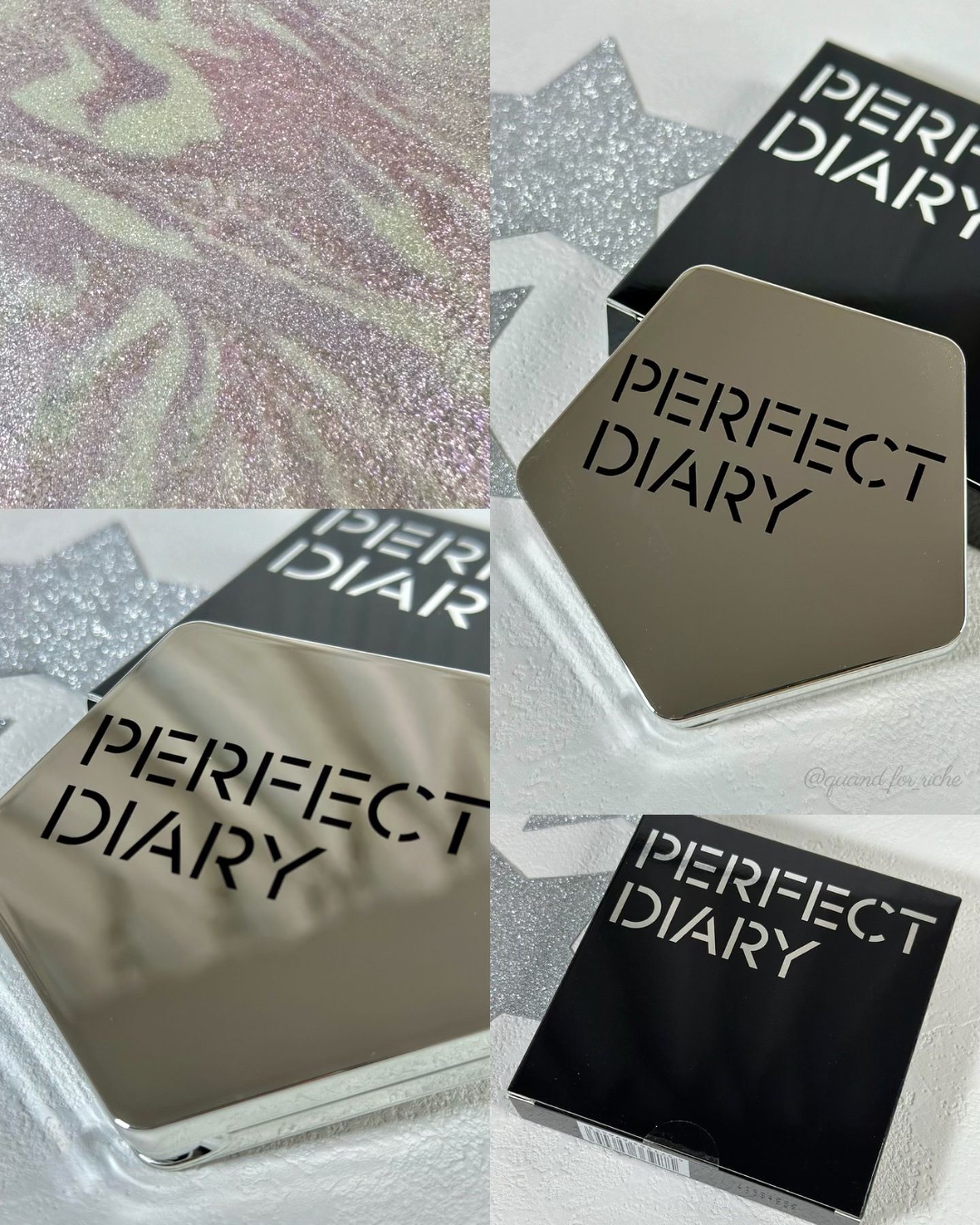 スターダストダイヤモンドハイライトパウダー N08 ネビュラパープル(日本限定色)/PERFECT DIARY/パウダーハイライトを使ったクチコミ（2枚目）