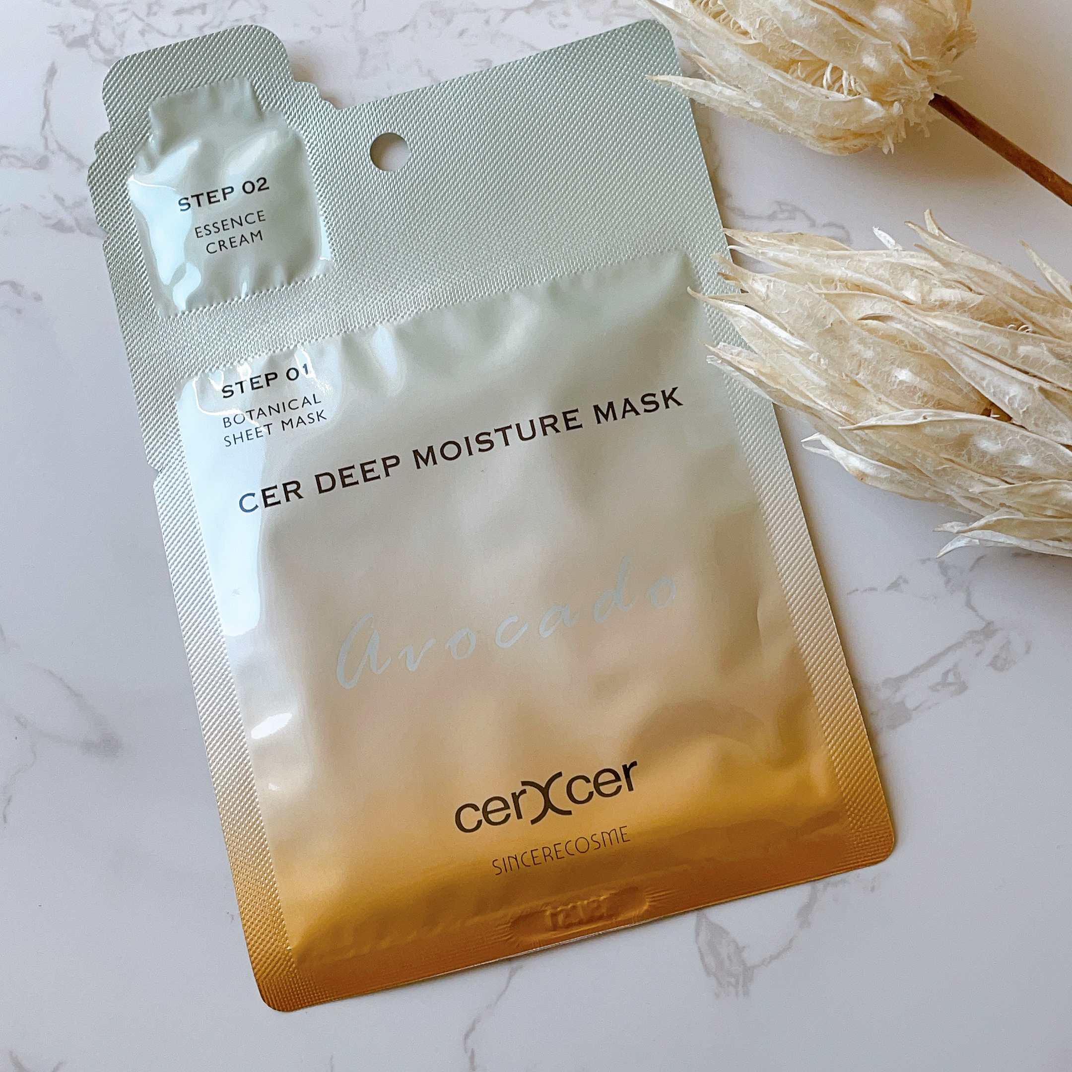ディープモイスチャー マスク　(ケアクリーム付き) 5枚入（箱あり）/cerXcer/シートマスク・パックを使ったクチコミ（3枚目）