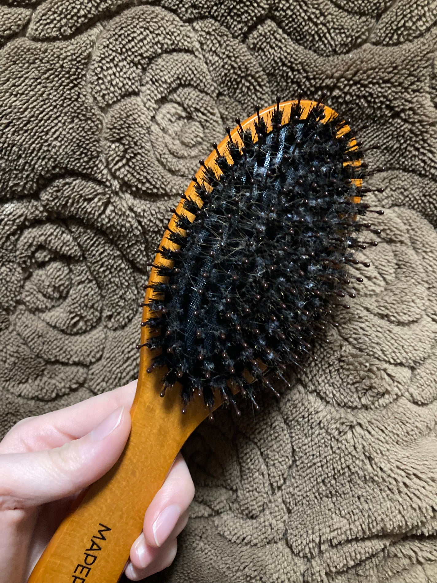 つやつや天然毛のミックスブラシ/マペペ/ヘアブラシを使ったクチコミ(1枚目)