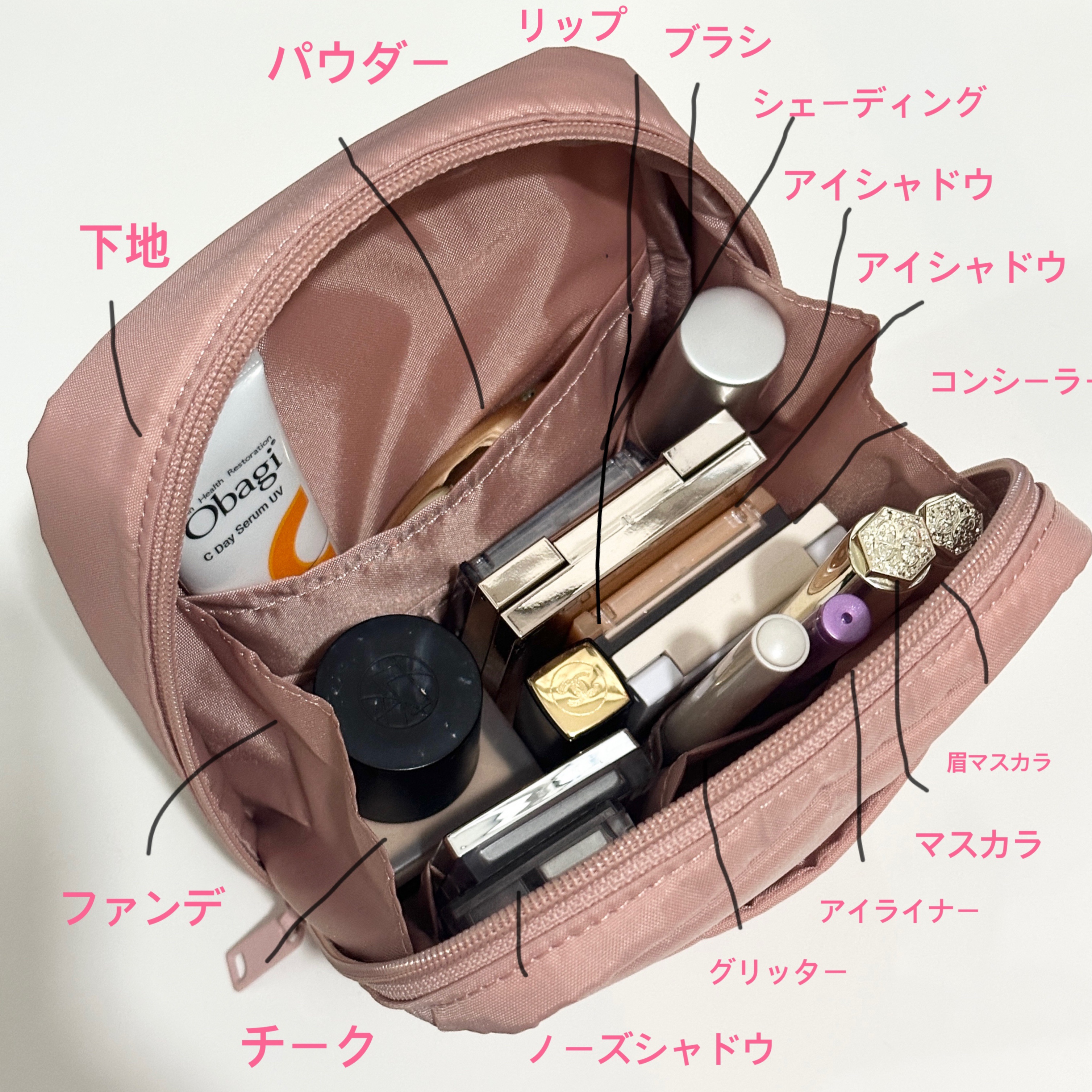 ナイロンメイクポーチ/無印良品/化粧ポーチを使ったクチコミ（2枚目）