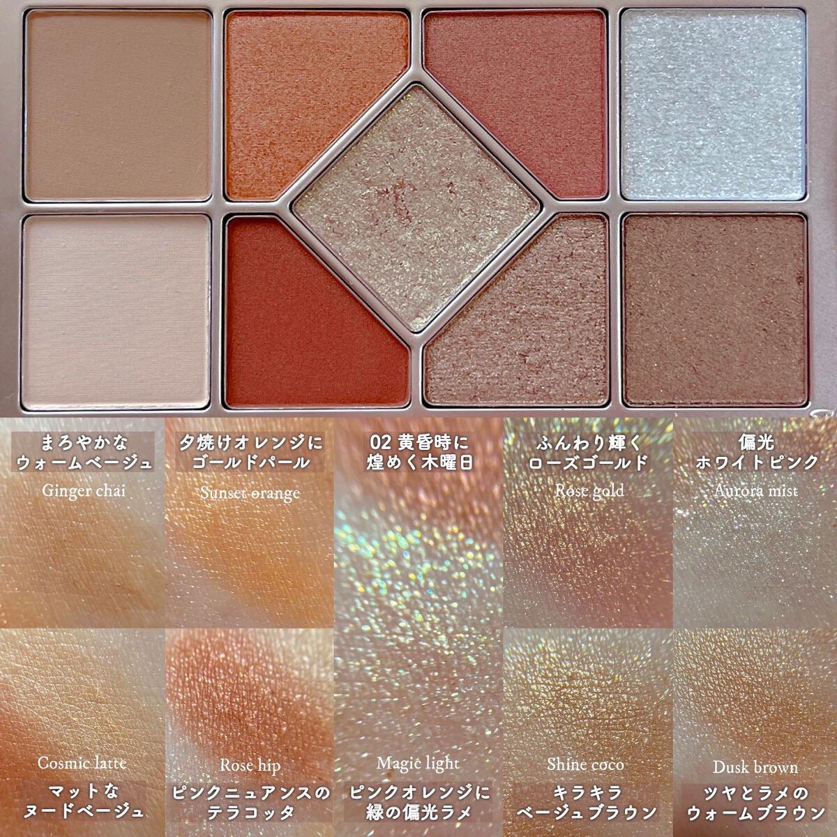 シャインユー アイシャドウパレット 02 黄昏時に煌めく木曜日/frunflynn/アイシャドウパレットを使ったクチコミ（3枚目）