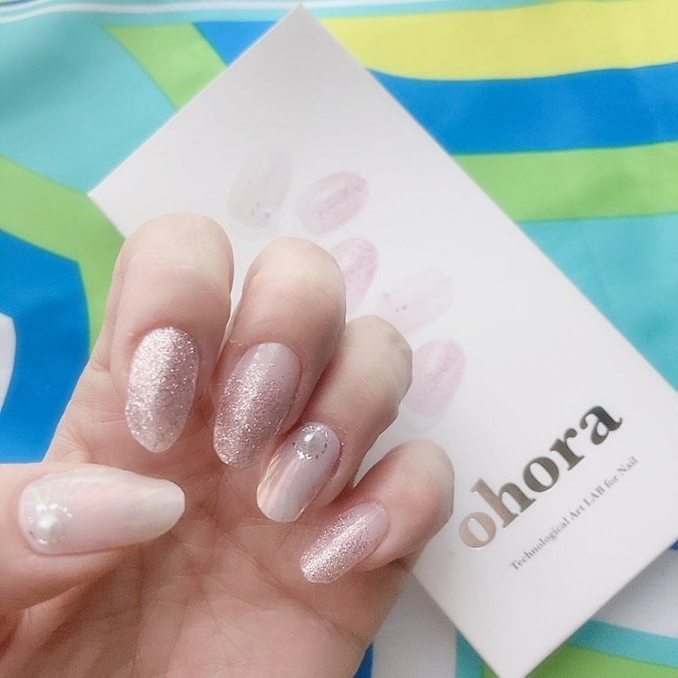 セミキュアジェルネイル（ハンド）/ohora/ネイルシールを使ったクチコミ（1枚目）