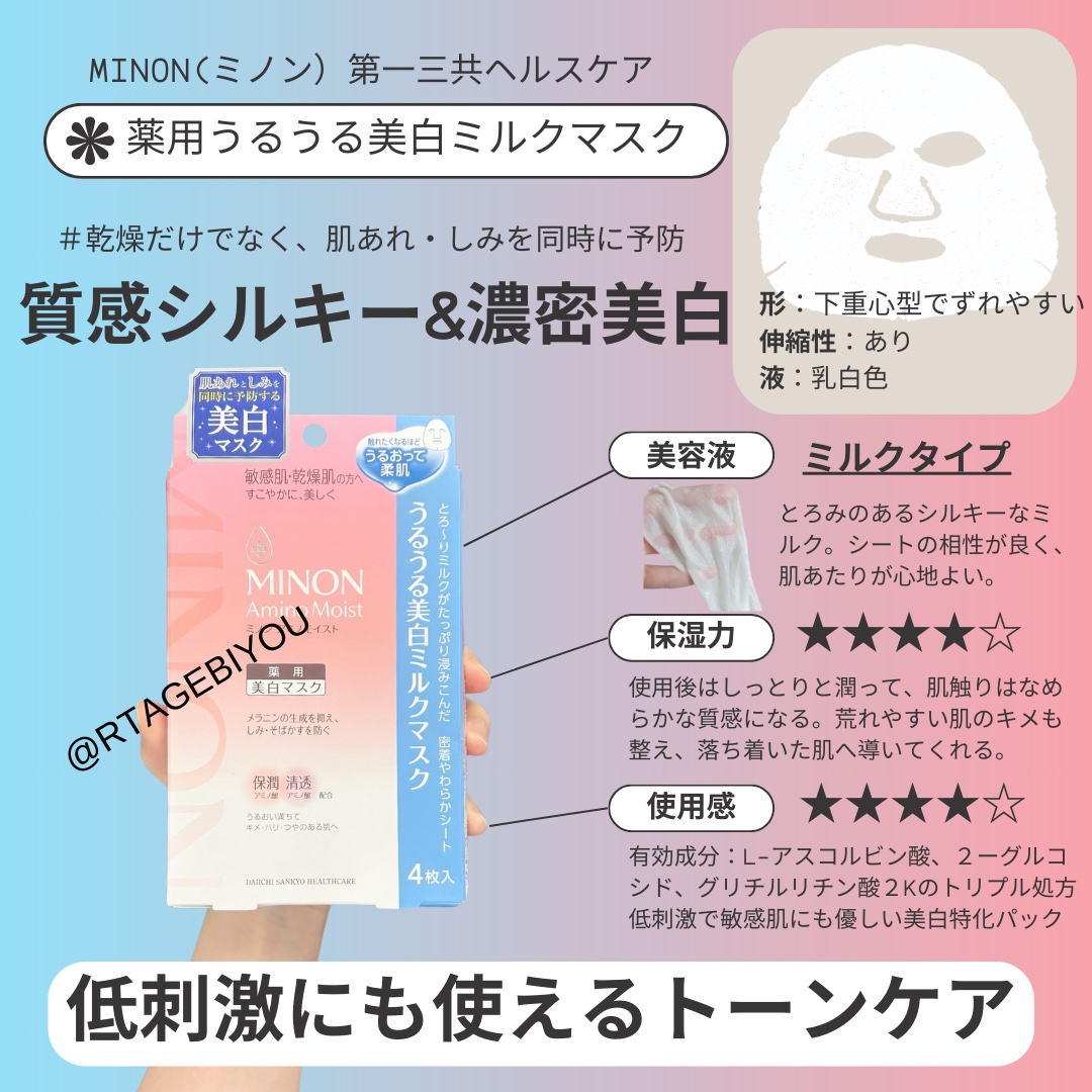 ミノン アミノモイスト ぷるぷるしっとり肌マスク/ミノン/シートマスク・パックを使ったクチコミ（3枚目）