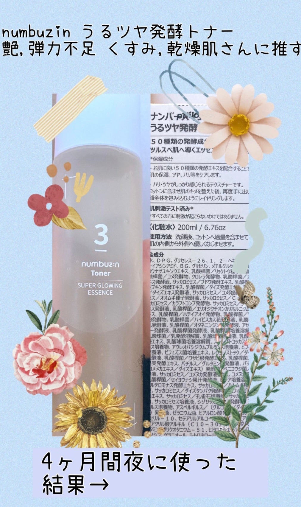 3番 うるツヤ発酵トナー/numbuzin/化粧水を使ったクチコミ(1枚目)