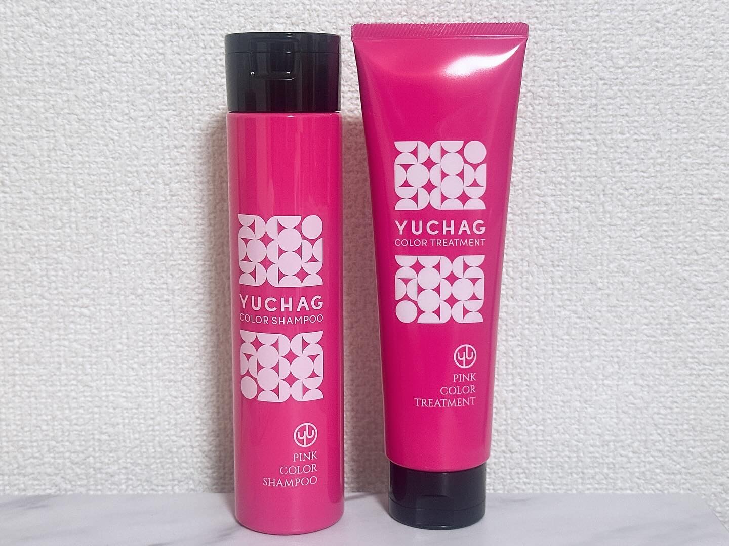 ユチャ　カラーシャンプー/カラートリートメント セット（ピンク）/YUCHAG/市販シャンプーを使ったクチコミ（1枚目）
