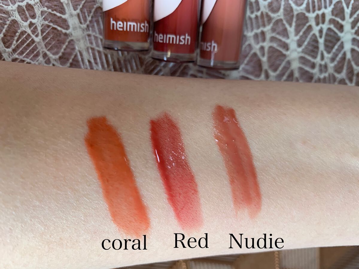 デイリズム リップグロス 02 シアーレッド/heimish/リップグロスを使ったクチコミ（2枚目）