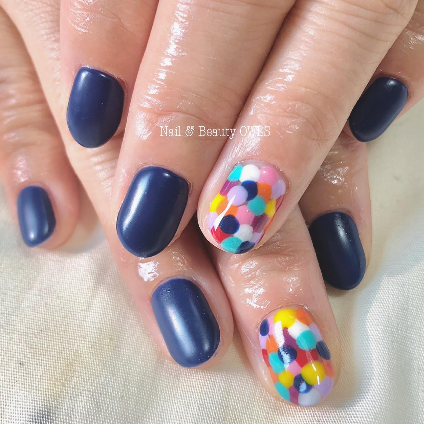 #カラフルネイル,#個性的ネイル,#個性派ネイル,#シンプルネイル,#ドットアートネイルのネイルデザイン