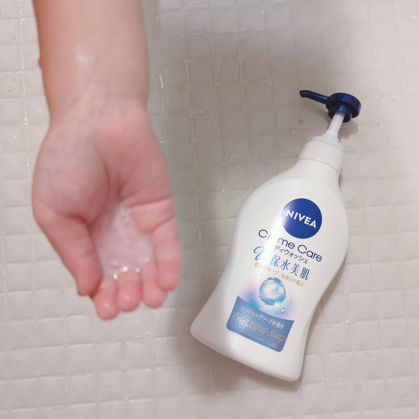 クリームケア ボディウォッシュ W保水美肌 リラクシングソープの香り/ニベア/ボディソープを使ったクチコミ(3枚目)
