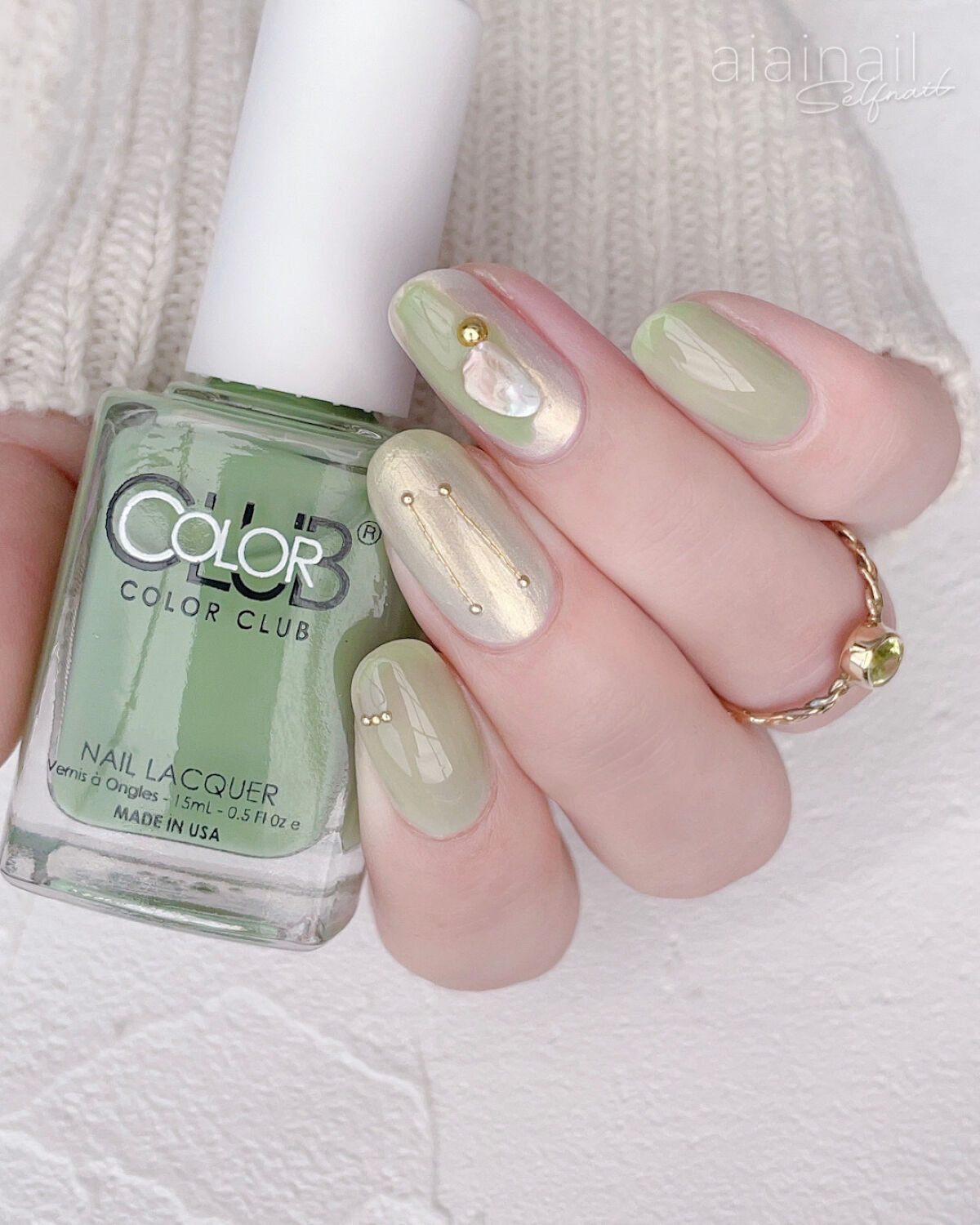 春ネイルのネイルデザイン | カラークラブ｜Forsythe -グリーン