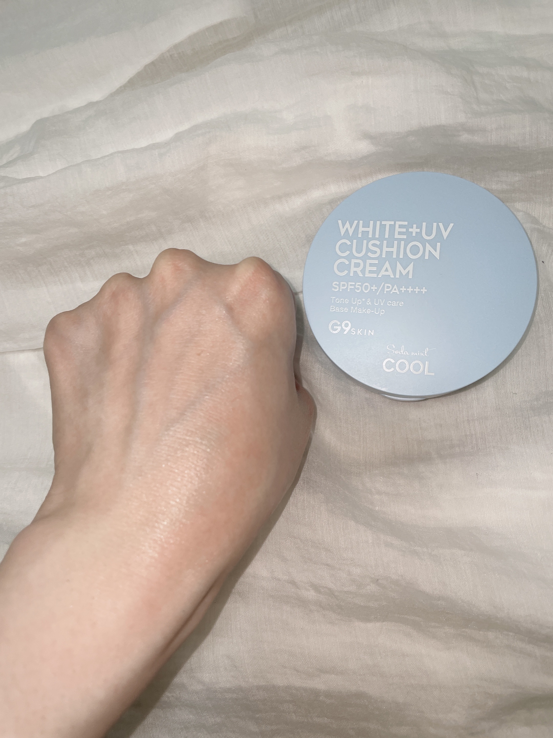 WHITE +UV CUSHION CREAM #COOL/G9SKIN/日焼け止めクリームを使ったクチコミ（3枚目）