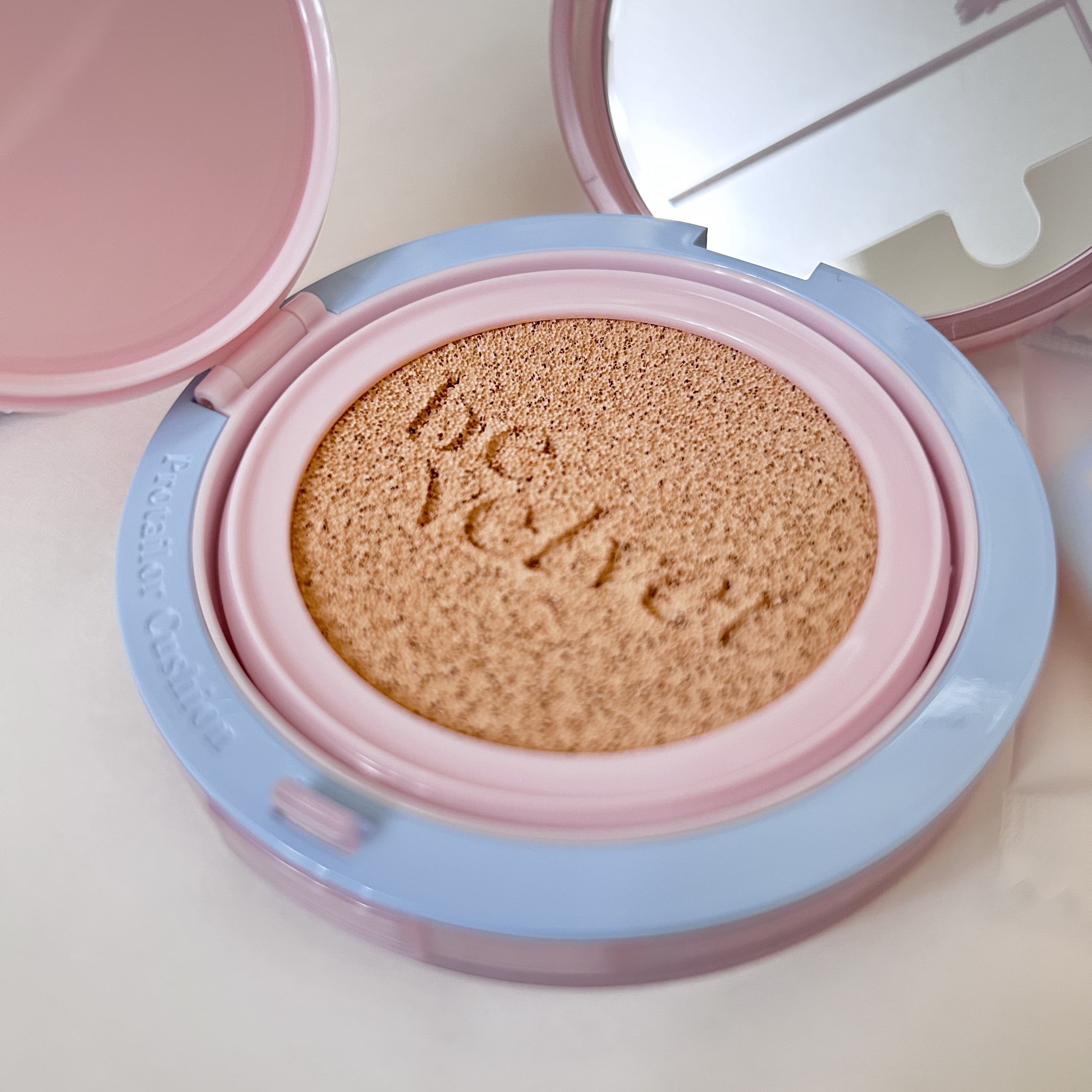 プロテーラービーベルベットカバークッション 21 アイボリー（桜エディション）/espoir/クッションファンデーションを使ったクチコミ（2枚目）