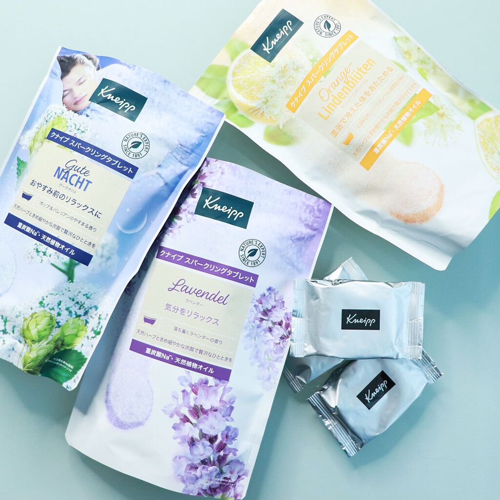 クナイプ スパークリングタブレット オレンジ・リンデンバウム ＜菩提樹＞の香り  6錠入り/クナイプ/炭酸系入浴剤を使ったクチコミ（2枚目）