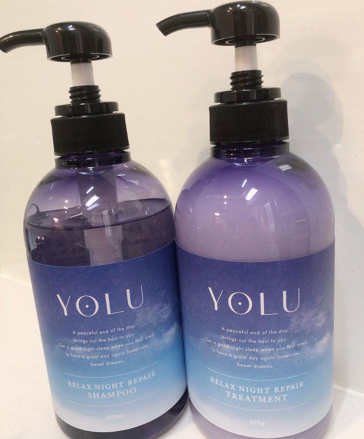 リラックスナイトリペア シャンプー／トリートメント シャンプー本体 475ml/YOLU/市販シャンプーを使ったクチコミ（1枚目）